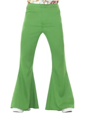 Flared Trousers, Mens, Green , 1960's Groovy Fancy Dress, 1960s Dress Up Costumes Flared Trousers, Mens, Green , 1960's Groovy Fancy Dress, 1960s Dress Up Costumes
