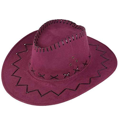 Flat Cap Winter Hat Unisex Adult Sun Protection Cap Mongolian Vest Cowboy Hat Baseball Caps Women Summer Beach, Wine Red, One Size