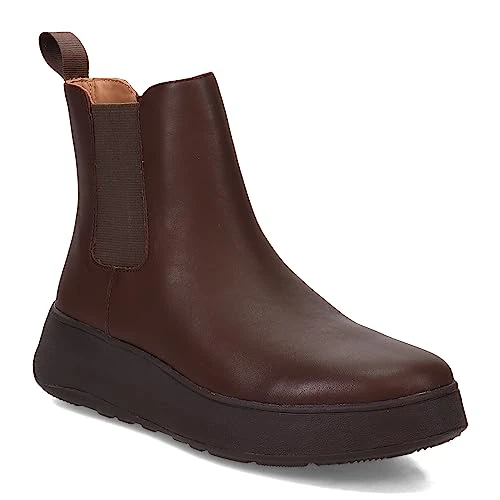 Flatform Chelsea FH4-167 Ladies Chocolate Leather Pull On Ankle Boots