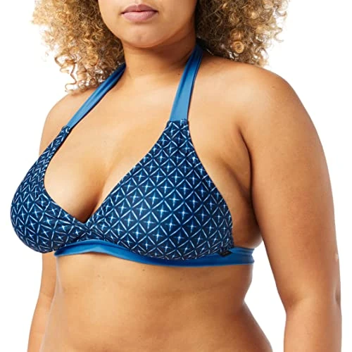Flavia Bikini Top, Navy Blue Tile, 8