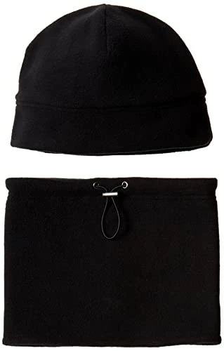 Fleece Hat and Gaiter Set, Black, One Size, Pack of 2