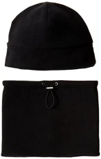 Fleece Hat and Gaiter Set, Black, One Size, Pack of 2
