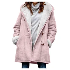 Fleece Jacket Women With Hood - Womens Jackets Smart Casual Winter Warm Trench Coats For Women Plus 