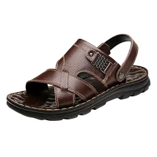 Flip flops men's flip flops slippers men's slippers men's sandals athletic summer beach slippers slides shoes outdoor hiking thong flip flops sandals men's winter men's costume shoes, brown, 9 UK