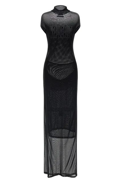 Flocked dress - Black