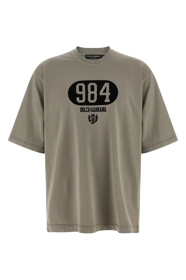 Flocked Print T-Shirt - S