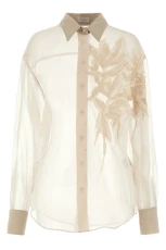 Flora Appliqué shirt Beige Size