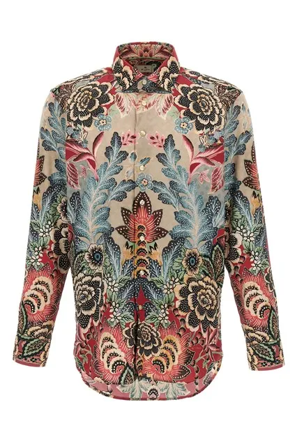 Flower and foliage shirt - Multicolor