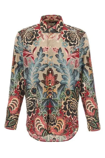 Flower and foliage shirt - Multicolor