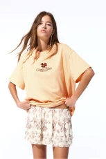 Flower Costa Rica T hirt - Peach