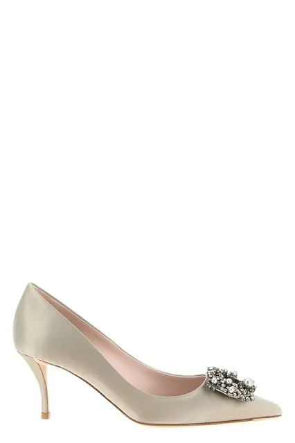 Flower Strass pumps - Gray