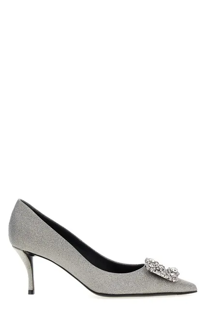 Flower Strass pumps - Silver