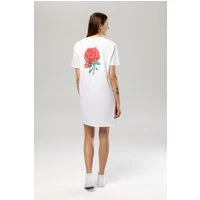 Flower T-Shirt Dress White XL Dress Tops Unisex Genderless Sustainable