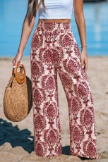 Flowery Charm Ornate Pants - Red Flowery Charm Ornate Pants - Red