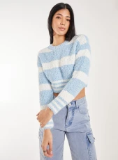Fluffy Cropped jumper / BLUE