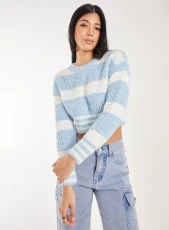 Fluffy Cropped jumper  - S/M  - BLUE