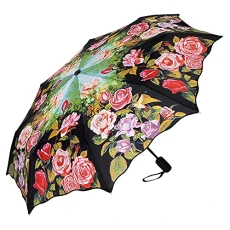 Folding Pocket Umbrella Automatic Lightweight auto open/close Telescopic Women Floral Motif Rose Gar