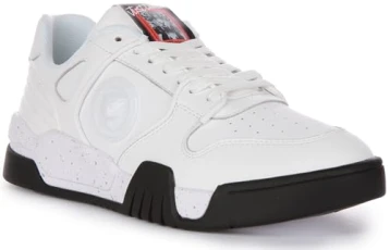 Fondo Men's Low Top Lace Up Synthetic Leather Trainers (White Black, UK 8)