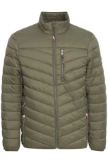 FQJacob Men's Quilted Jacket, Transition Jacket with Stand-Up Collar, Zip Pockets, Chest Pocket, Label Details, Regular Fit, Grape Leaf (190511), L