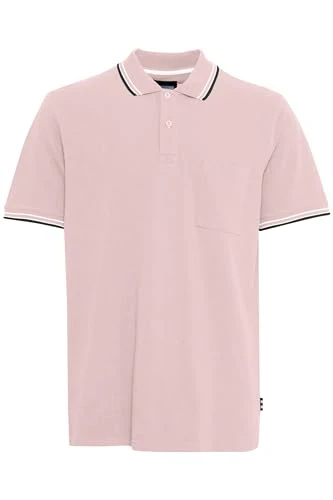 FQPeter Men's Polo Shirt Turn-Down Collar 100% Cotton Regular Fit, Parfait Pink (132804), XL