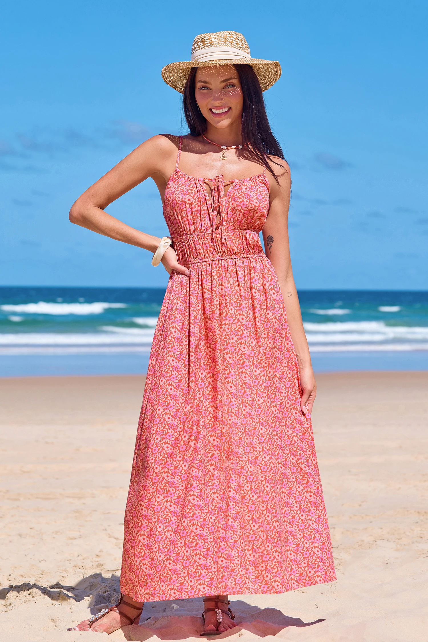 Fran Floral Maxi Dress - Pink