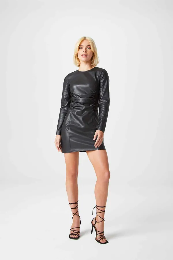 Frankie Black PU Dress