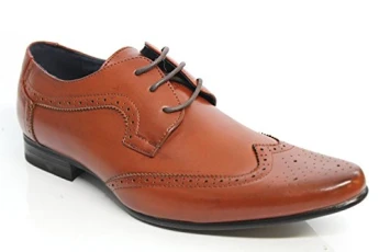 FREDRICK Mens Lace-Up Brogue Shoes Tan UK 8