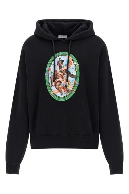 Fresco oval hoodie - White/Black