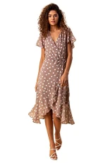 Frill Dress for Women UK Ladies Summer Wrap Chiffon Frill Hem Layered Belted Midi Maxi Tiered Cape Special Occasion Fit & Flare Wedding Guest Swing Skater - Taupe - Size 8 Frill Dress for Women UK Ladies Summer Wrap Chiffon Frill Hem Layered Belted Midi Maxi Tiered Cape Special Occasion Fit & Flare Wedding Guest Swing Skater - Taupe - Size 8