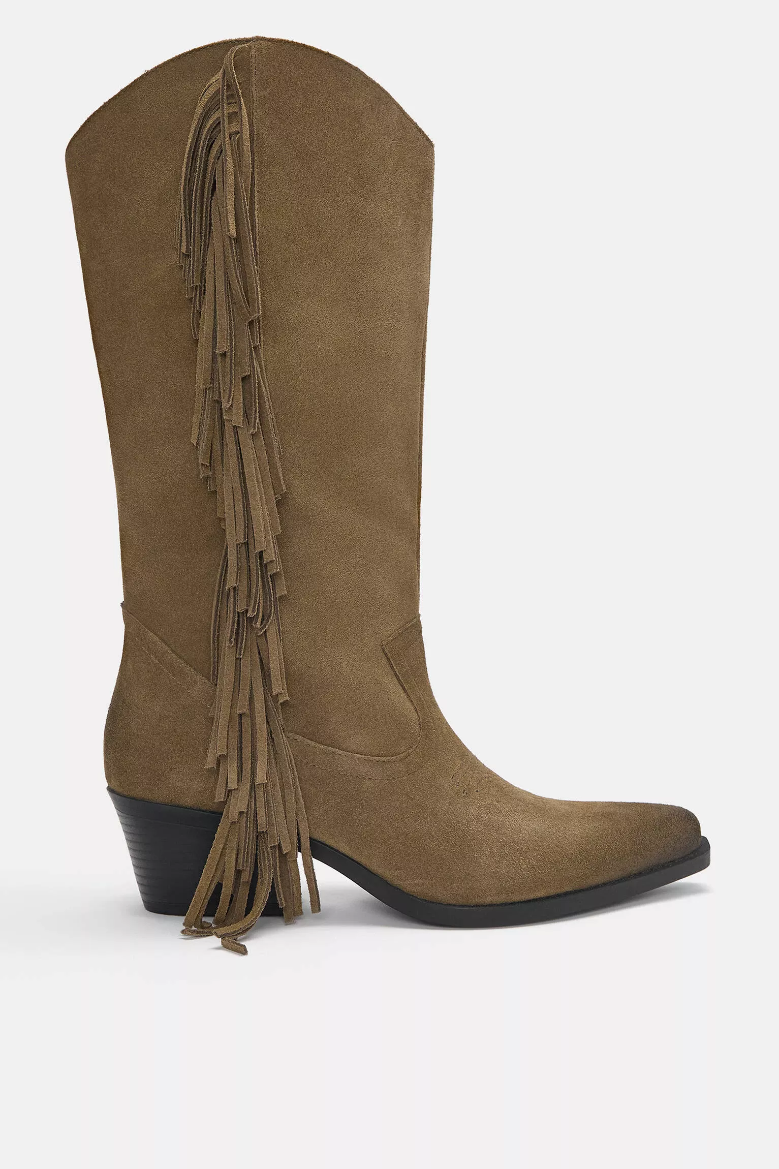 Fringed Leather Cowboy Boots