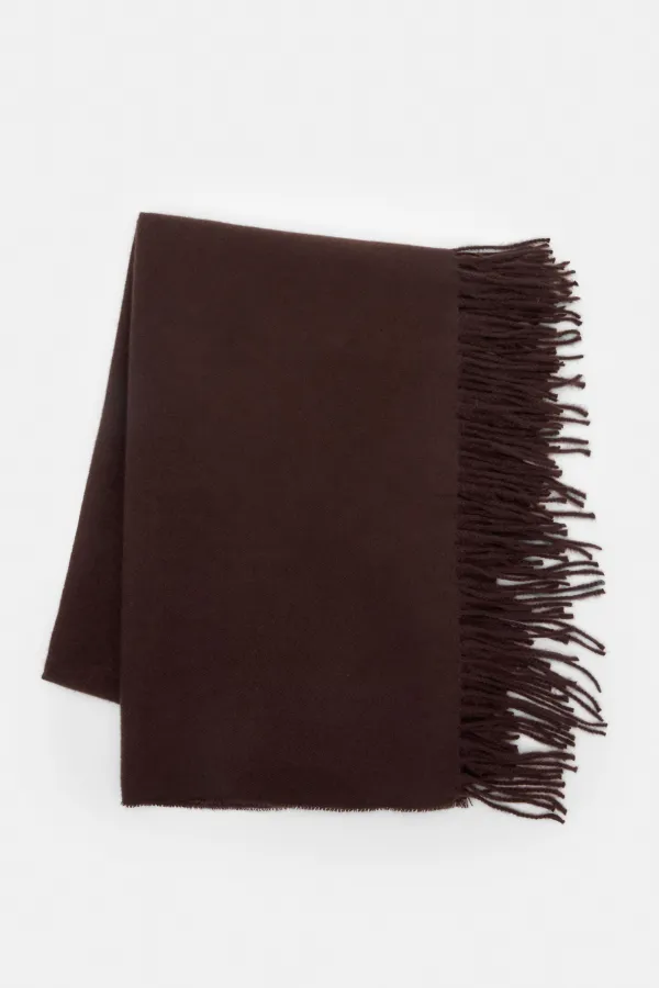 Fringed Scarf - Brown