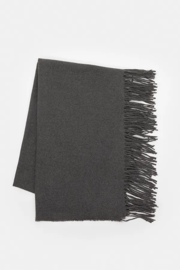 Fringed Scarf - Grey