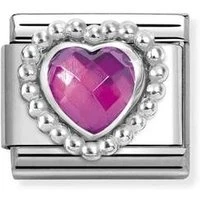 Fuchsia Heart Dots Charm