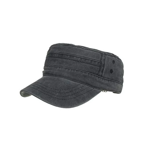 Funny Men's Cotton Washed Flat Caps Top Vintage Cadet Caps Design Cap Baseball Caps Holder Wood, black, One Size