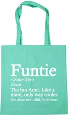 Funtie Defintion Fun Auntie Tote Shopping Gym Beach Bag 42cm x38cm, 10 litres Funtie Defintion Fun Auntie Tote Shopping Gym Beach Bag 42cm x38cm, 10 litres