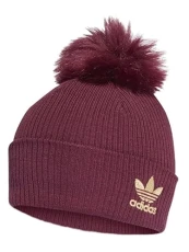 Fur Pom Beanie Hat, Victory Crimson/Metallic Gold, OSFL