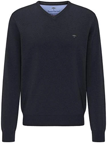 Fynch Hatton Men`s V Neck Jumper - 1220-211 997 - Black (M)