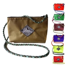 GAGA EQUIPMENT- Muticolour zipper crossbody bag, travel bag, sling bag, pouch, phone bag, women, men, kids, sport, small, light, adjustable strap, pocketable (Green)