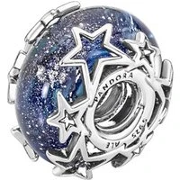 Galaxy Blue & Star Murano Charm