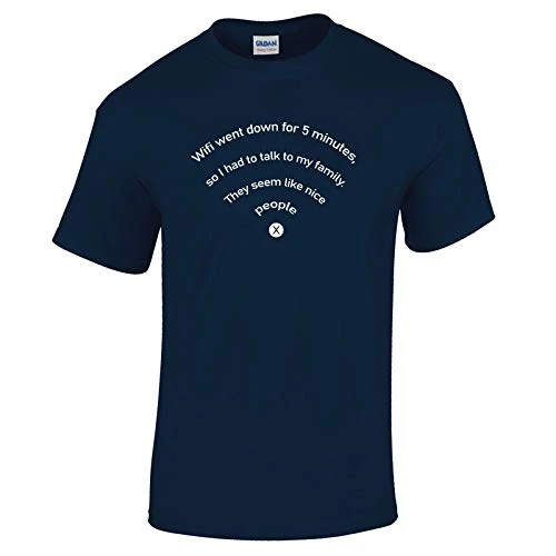 Gamer Gifts for Gamers - Funny Gamer T Shirts - Gaming T Shirt Mens Top Tee Clothing Gift WiFi Went Down Navy-M