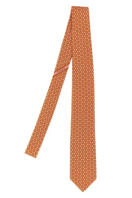 Gancini polka dot print tie - Orange
