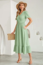 Garden Bliss Grass Midi Dress - Green