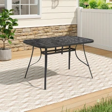 Garden Tempered Glass Black Marble Coffee Table