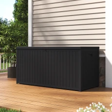 Garden Waterproof Plastic Storage Box - Black