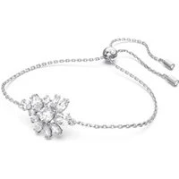 Gema Silver Flower Pull Bracelet - Adjustable