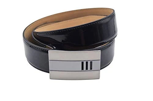 Generic Men's belt genuine leather 100%Made in Italy - Black - 130 cm