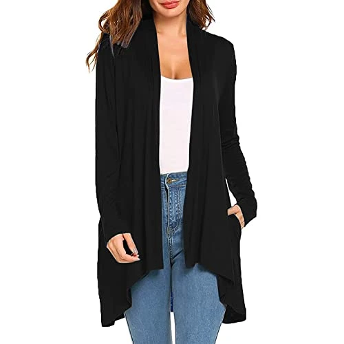 Gifts for Women Summer Cardigans for Women Uk 3/4 Sleeves, Long Sleeve Open Front Womens V Neck Button down Long Cardigan Sweater Autumn Winter Boyfriend Cardigan Gifts for Her