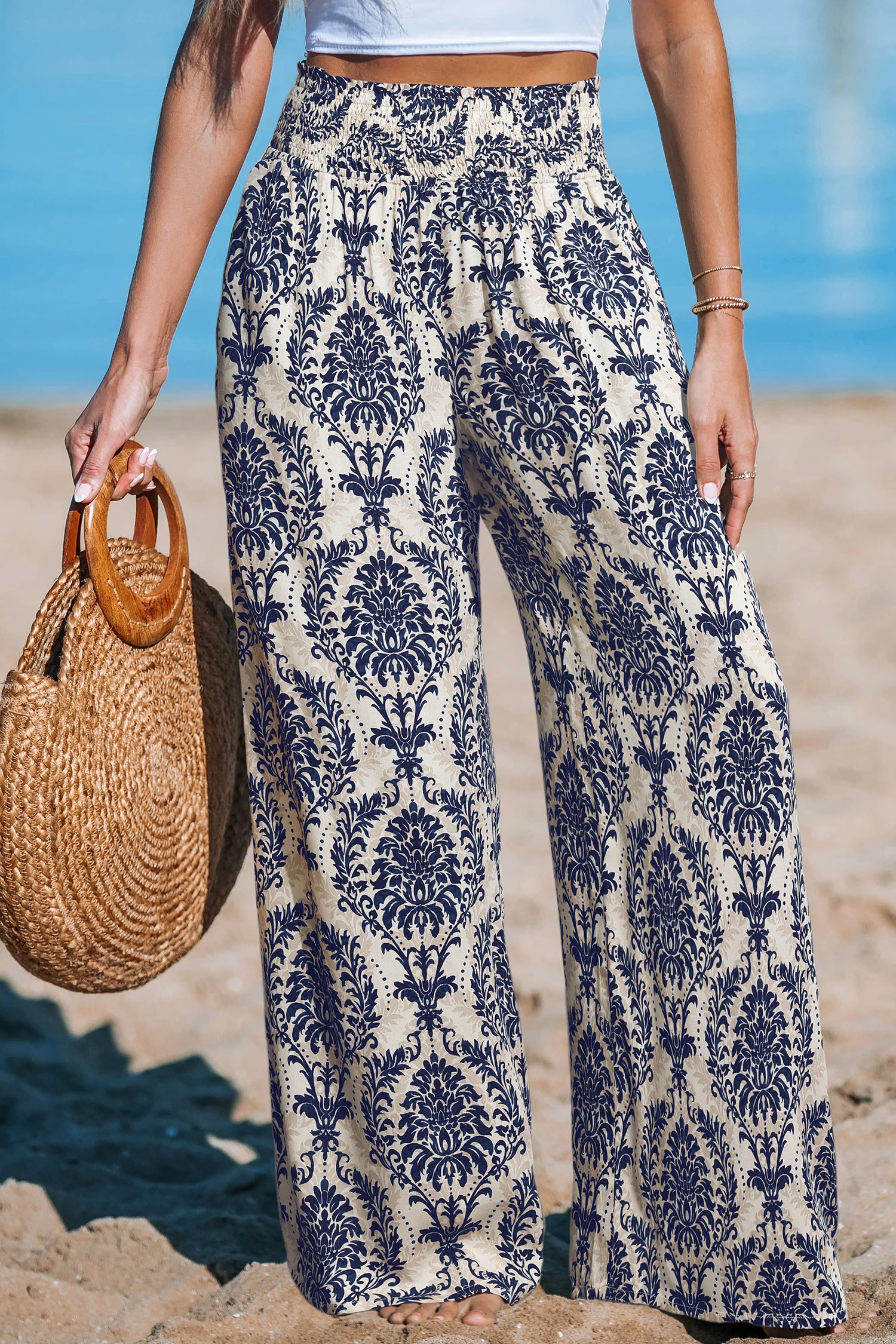 Gilded Sands Ornate Pants - Blue