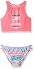 Girls' 2-Piece Tankini Swim Bathing Suit Set, Love The Ocean, 8 Girls' 2-Piece Tankini Swim Bathing Suit Set, Love The Ocean, 8