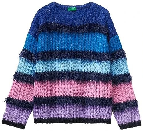 Girls and Girl's Jersey G/C M/L 116qq103w Sweater, Righe Multicolori 66u, 170 cm